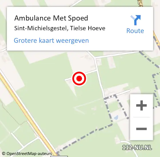 Locatie op kaart van de 112 melding: Ambulance Met Spoed Naar Sint-Michielsgestel, Tielse Hoeve op 17 februari 2018 16:39