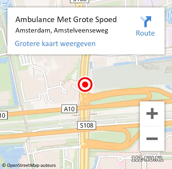 Locatie op kaart van de 112 melding: Ambulance Met Grote Spoed Naar Amsterdam, Amstelveenseweg op 17 februari 2018 16:51