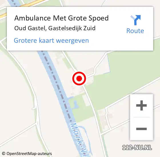 Locatie op kaart van de 112 melding: Ambulance Met Grote Spoed Naar Oud Gastel, Gastelsedijk Zuid op 17 februari 2018 18:36