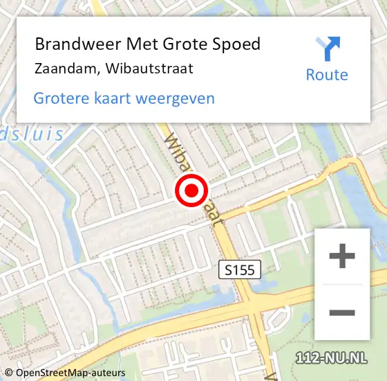 Locatie op kaart van de 112 melding: Brandweer Met Grote Spoed Naar Zaandam, Wibautstraat op 17 februari 2018 20:02