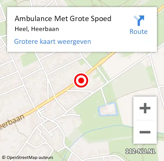 Locatie op kaart van de 112 melding: Ambulance Met Grote Spoed Naar Heel, Heerbaan op 17 februari 2018 20:06