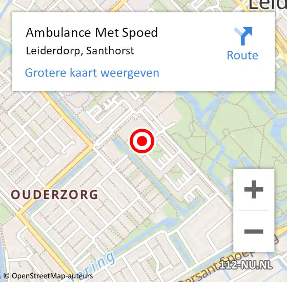 Locatie op kaart van de 112 melding: Ambulance Met Spoed Naar Leiderdorp, Santhorst op 17 februari 2018 20:13