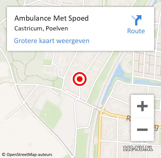 Locatie op kaart van de 112 melding: Ambulance Met Spoed Naar Castricum, Poelven op 17 februari 2018 20:14