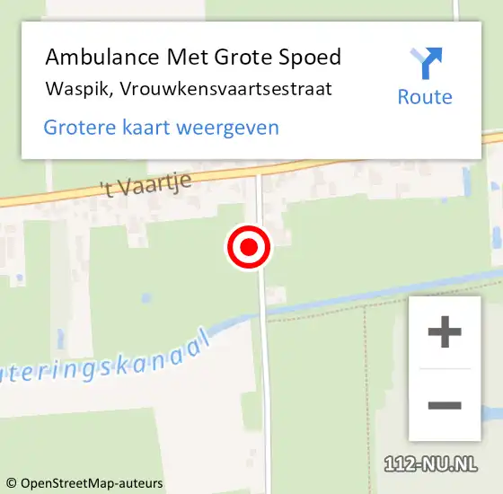Locatie op kaart van de 112 melding: Ambulance Met Grote Spoed Naar Waspik, Vrouwkensvaartsestraat op 17 februari 2018 20:17