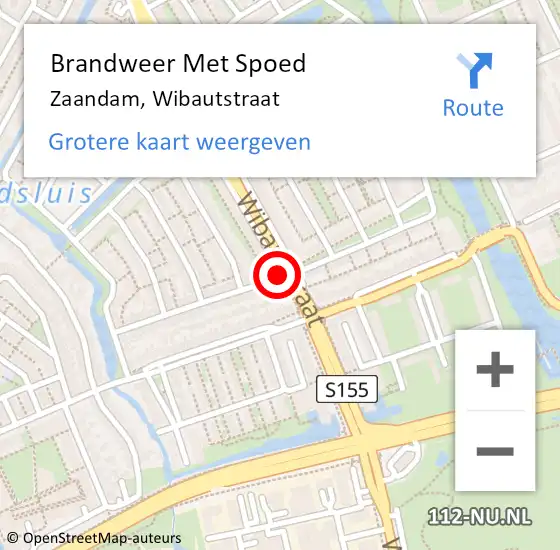 Locatie op kaart van de 112 melding: Brandweer Met Spoed Naar Zaandam, Wibautstraat op 17 februari 2018 20:20