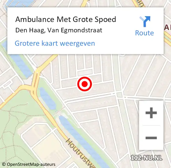 Locatie op kaart van de 112 melding: Ambulance Met Grote Spoed Naar Den Haag, Van Egmondstraat op 17 februari 2018 20:25