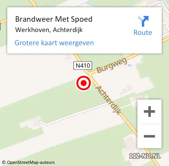 Locatie op kaart van de 112 melding: Brandweer Met Spoed Naar Werkhoven, Achterdijk op 17 februari 2018 21:13