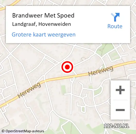 Locatie op kaart van de 112 melding: Brandweer Met Spoed Naar Landgraaf, Hovenweiden op 17 februari 2018 21:44