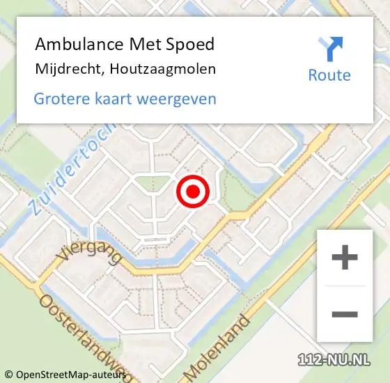 Locatie op kaart van de 112 melding: Ambulance Met Spoed Naar Mijdrecht, Houtzaagmolen op 17 februari 2018 23:02