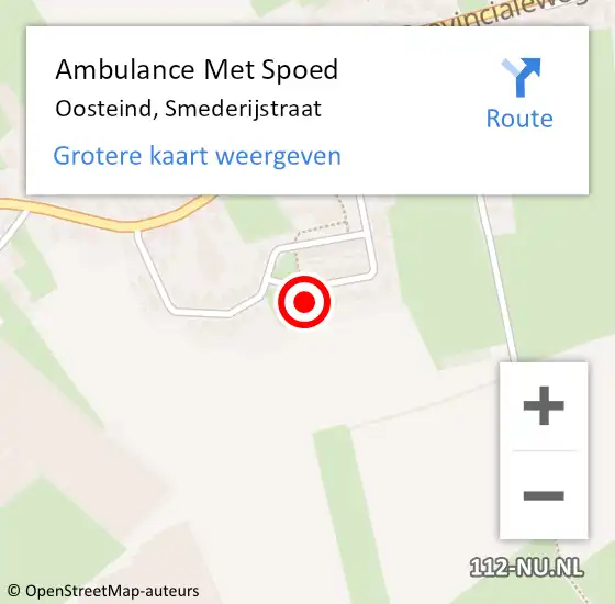 Locatie op kaart van de 112 melding: Ambulance Met Spoed Naar Oosteind, Smederijstraat op 17 februari 2018 23:08