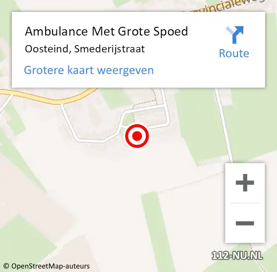 Locatie op kaart van de 112 melding: Ambulance Met Grote Spoed Naar Oosteind, Smederijstraat op 17 februari 2018 23:29