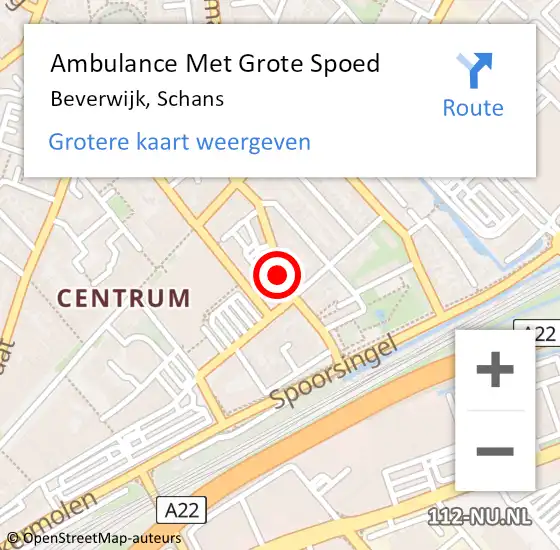 Locatie op kaart van de 112 melding: Ambulance Met Grote Spoed Naar Beverwijk, Schans op 18 februari 2018 00:44