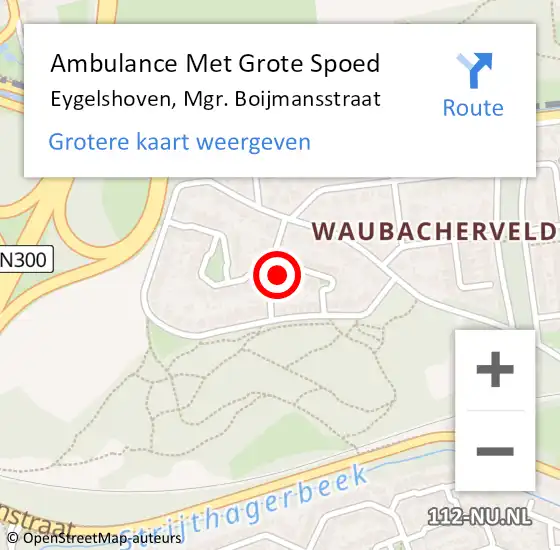 Locatie op kaart van de 112 melding: Ambulance Met Grote Spoed Naar Eygelshoven, Mgr. Boijmansstraat op 16 februari 2014 16:05