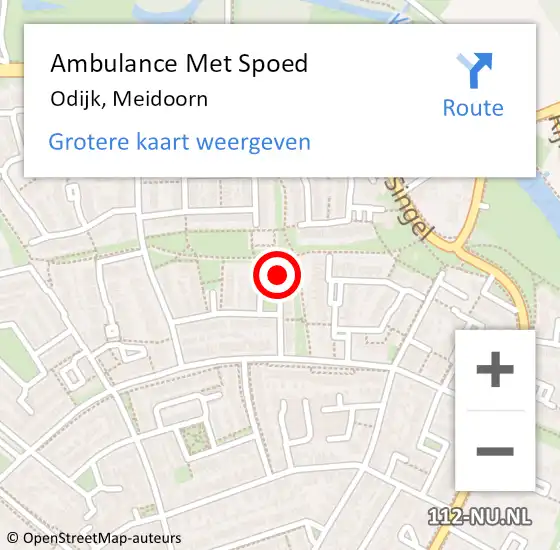 Locatie op kaart van de 112 melding: Ambulance Met Spoed Naar Odijk, Meidoorn op 18 februari 2018 01:47