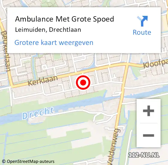 Locatie op kaart van de 112 melding: Ambulance Met Grote Spoed Naar Leimuiden, Drechtlaan op 18 februari 2018 05:30