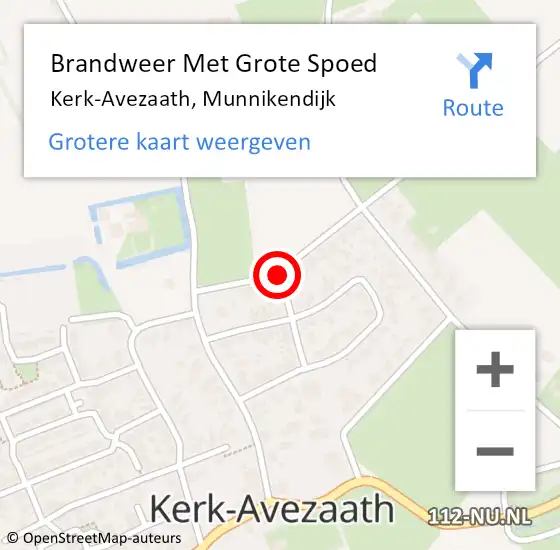 Locatie op kaart van de 112 melding: Brandweer Met Grote Spoed Naar Kerk-Avezaath, Munnikendijk op 16 februari 2014 16:27