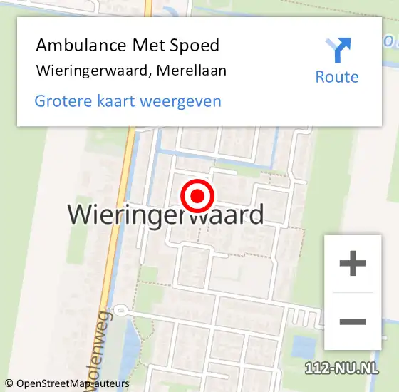 Locatie op kaart van de 112 melding: Ambulance Met Spoed Naar Wieringerwaard, Merellaan op 18 februari 2018 08:43