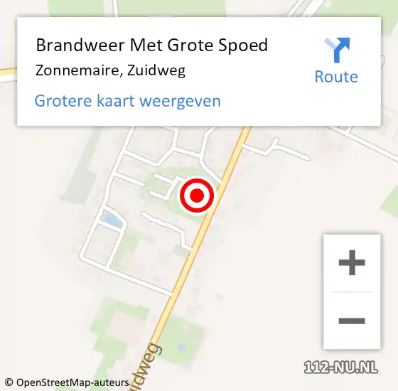 Locatie op kaart van de 112 melding: Brandweer Met Grote Spoed Naar Zonnemaire, Zuidweg op 18 februari 2018 08:52