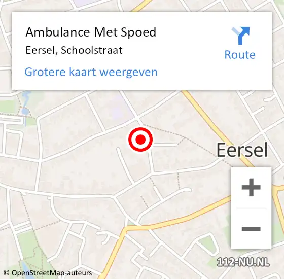 Locatie op kaart van de 112 melding: Ambulance Met Spoed Naar Eersel, Schoolstraat op 18 februari 2018 09:38