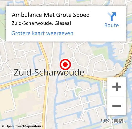 Locatie op kaart van de 112 melding: Ambulance Met Grote Spoed Naar Zuid-Scharwoude, Glasaal op 18 februari 2018 10:50