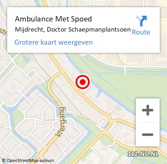 Locatie op kaart van de 112 melding: Ambulance Met Spoed Naar Mijdrecht, Doctor Schaepmanplantsoen op 18 februari 2018 11:03