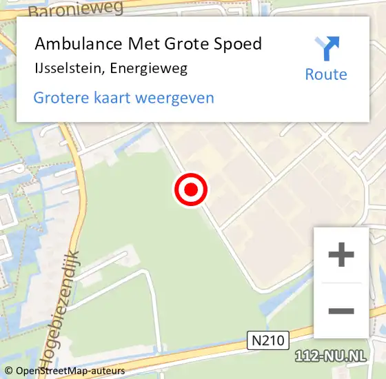 Locatie op kaart van de 112 melding: Ambulance Met Grote Spoed Naar IJsselstein, Energieweg op 18 februari 2018 11:23