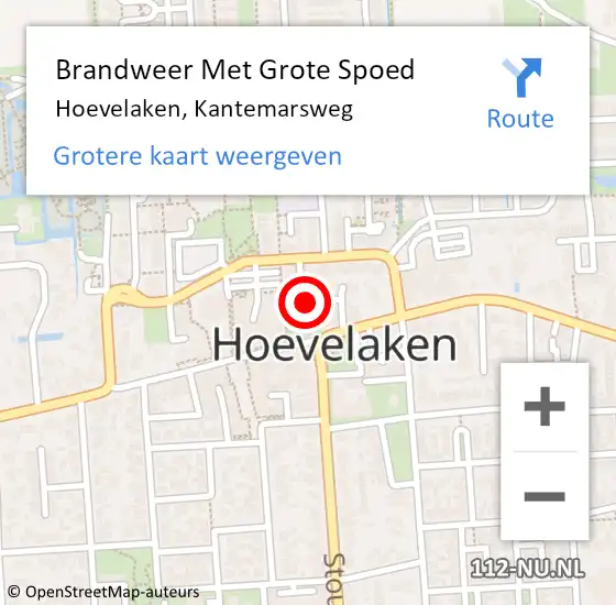 Locatie op kaart van de 112 melding: Brandweer Met Grote Spoed Naar Hoevelaken, Kantemarsweg op 18 februari 2018 11:25