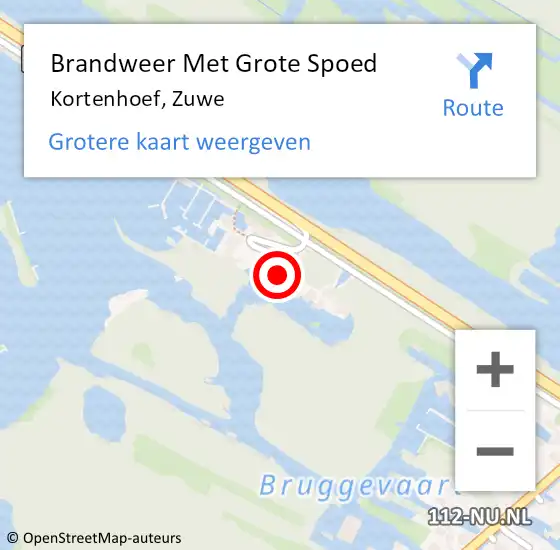 Locatie op kaart van de 112 melding: Brandweer Met Grote Spoed Naar Kortenhoef, Zuwe op 18 februari 2018 11:28