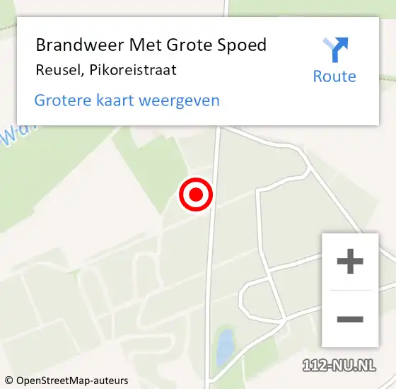 Locatie op kaart van de 112 melding: Brandweer Met Grote Spoed Naar Reusel, Pikoreistraat op 18 februari 2018 12:49