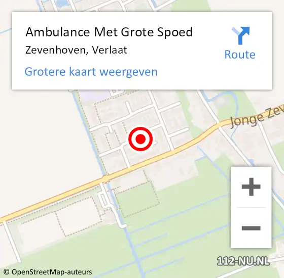 Locatie op kaart van de 112 melding: Ambulance Met Grote Spoed Naar Zevenhoven, Verlaat op 18 februari 2018 13:05