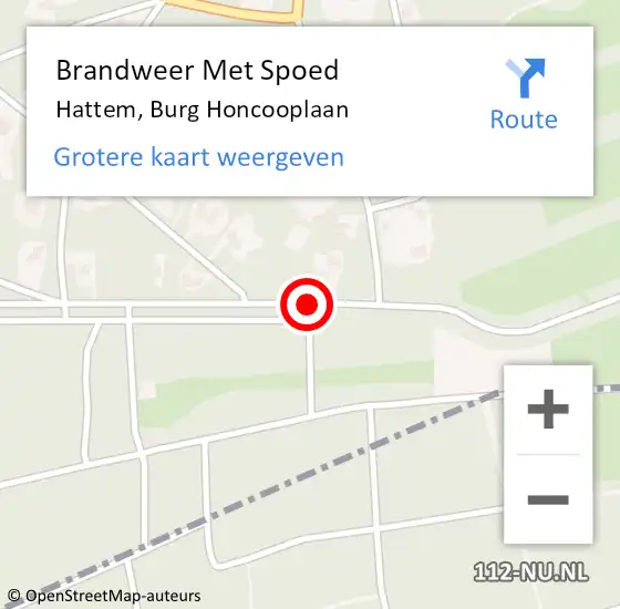 Locatie op kaart van de 112 melding: Brandweer Met Spoed Naar Hattem, Burg Honcooplaan op 18 februari 2018 13:12