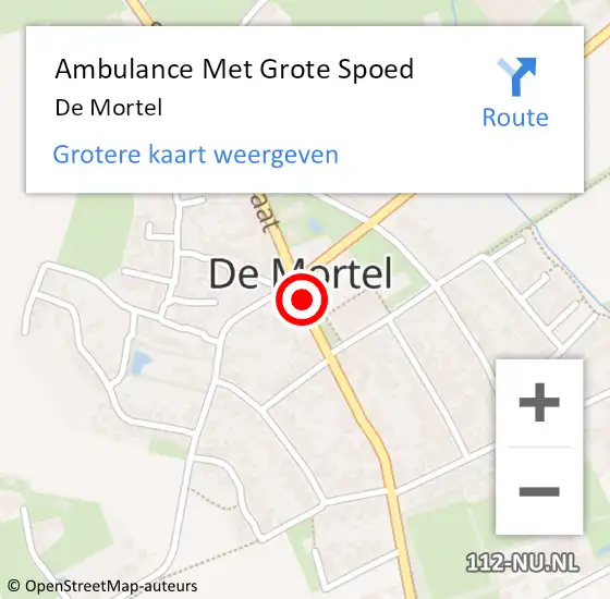 Locatie op kaart van de 112 melding: Ambulance Met Grote Spoed Naar De Mortel op 18 februari 2018 13:28