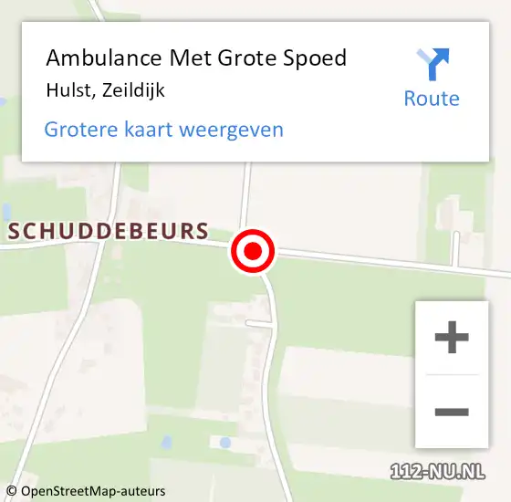 Locatie op kaart van de 112 melding: Ambulance Met Grote Spoed Naar Hulst, Zeildijk op 18 februari 2018 13:46