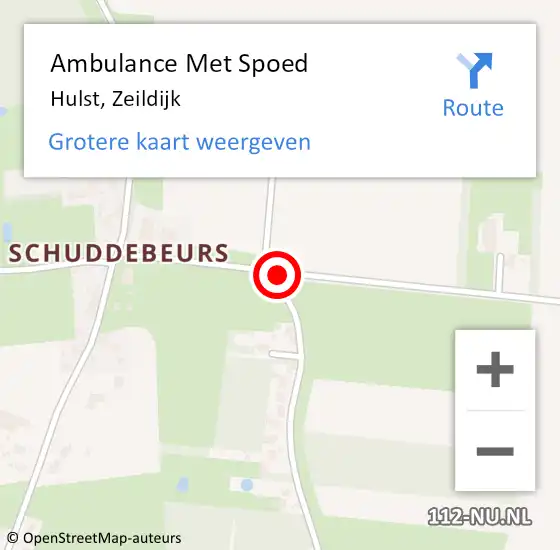 Locatie op kaart van de 112 melding: Ambulance Met Spoed Naar Hulst, Zeildijk op 18 februari 2018 13:57