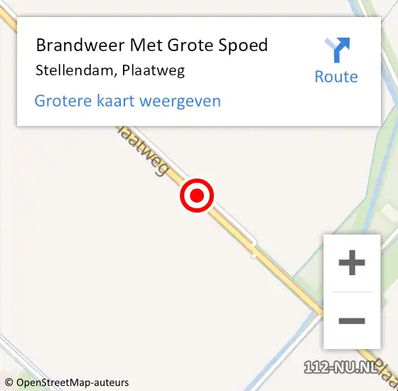 Locatie op kaart van de 112 melding: Brandweer Met Grote Spoed Naar Stellendam, Plaatweg op 18 februari 2018 14:47