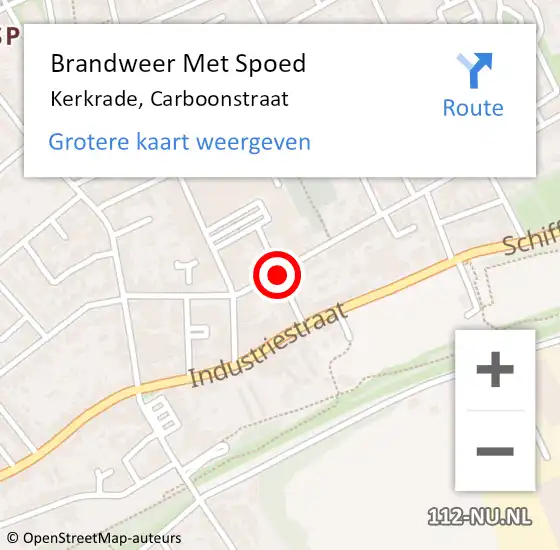 Locatie op kaart van de 112 melding: Brandweer Met Spoed Naar Kerkrade, Carboonstraat op 18 februari 2018 15:30