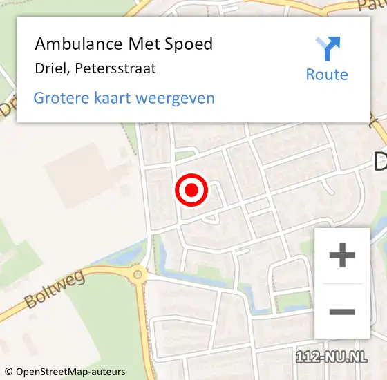 Locatie op kaart van de 112 melding: Ambulance Met Spoed Naar Driel, Petersstraat op 18 februari 2018 16:55