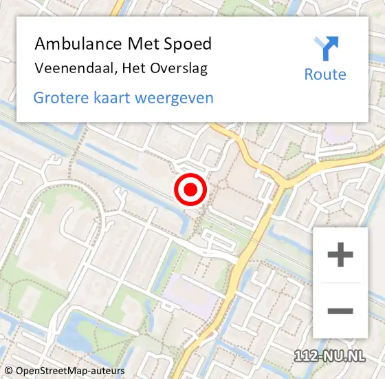 Locatie op kaart van de 112 melding: Ambulance Met Spoed Naar Veenendaal, Het Overslag op 18 februari 2018 17:10