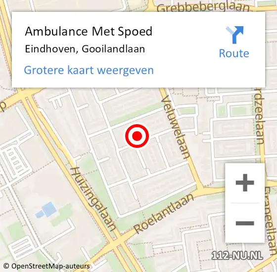 Locatie op kaart van de 112 melding: Ambulance Met Spoed Naar Eindhoven, Gooilandlaan op 18 februari 2018 17:24