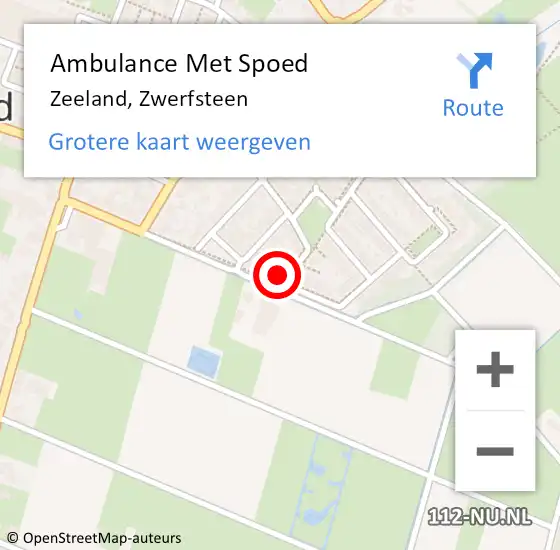 Locatie op kaart van de 112 melding: Ambulance Met Spoed Naar Zeeland, Zwerfsteen op 18 februari 2018 18:00