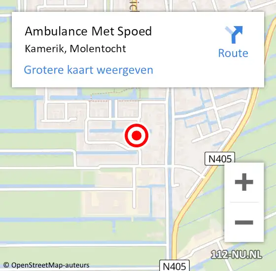 Locatie op kaart van de 112 melding: Ambulance Met Spoed Naar Kamerik, Molentocht op 18 februari 2018 18:38