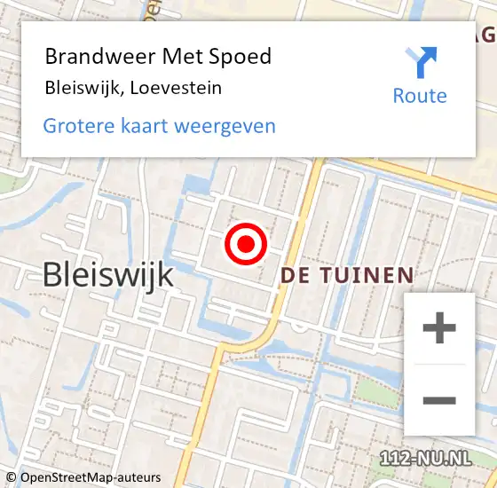 Locatie op kaart van de 112 melding: Brandweer Met Spoed Naar Bleiswijk, Loevestein op 18 februari 2018 21:32