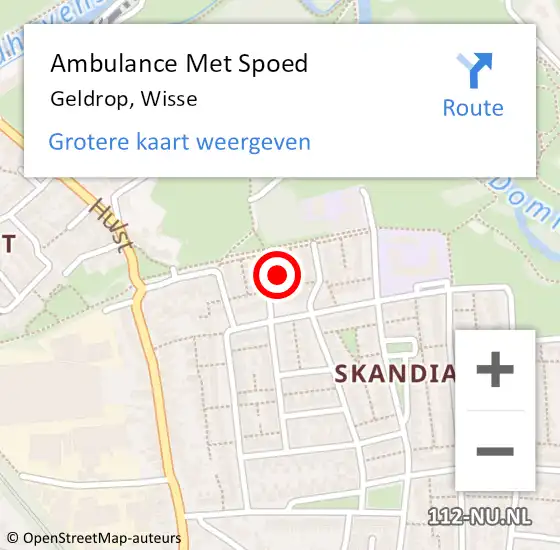 Locatie op kaart van de 112 melding: Ambulance Met Spoed Naar Geldrop, Wisse op 18 februari 2018 22:43
