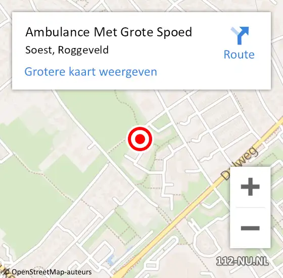 Locatie op kaart van de 112 melding: Ambulance Met Grote Spoed Naar Soest, Roggeveld op 19 februari 2018 06:54