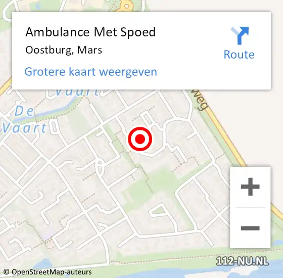 Locatie op kaart van de 112 melding: Ambulance Met Spoed Naar Oostburg, Mars op 19 februari 2018 07:20