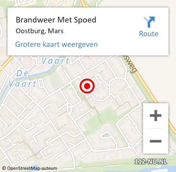 Locatie op kaart van de 112 melding: Brandweer Met Spoed Naar Oostburg, Mars op 19 februari 2018 07:31