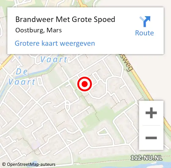 Locatie op kaart van de 112 melding: Brandweer Met Grote Spoed Naar Oostburg, Mars op 19 februari 2018 07:31