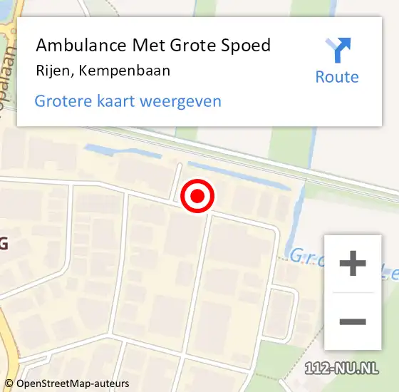 Locatie op kaart van de 112 melding: Ambulance Met Grote Spoed Naar Rijen, Kempenbaan op 19 februari 2018 07:40