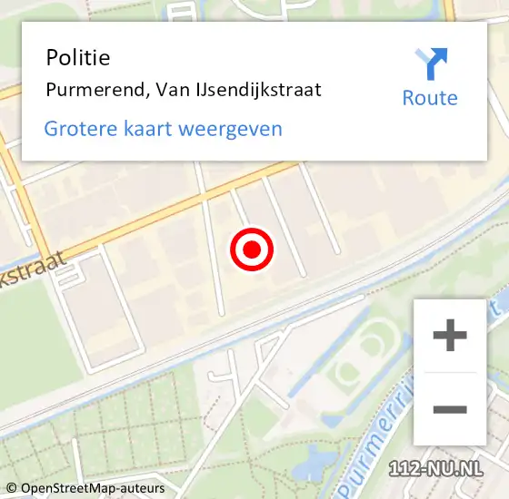 Locatie op kaart van de 112 melding: Politie Purmerend, Van IJsendijkstraat op 19 februari 2018 08:08