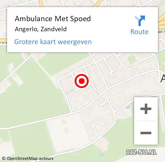 Locatie op kaart van de 112 melding: Ambulance Met Spoed Naar Angerlo, Zandveld op 19 februari 2018 08:25